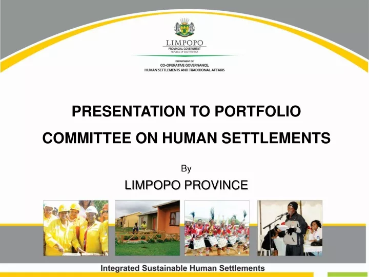 presentation to portfolio committee on human settlements