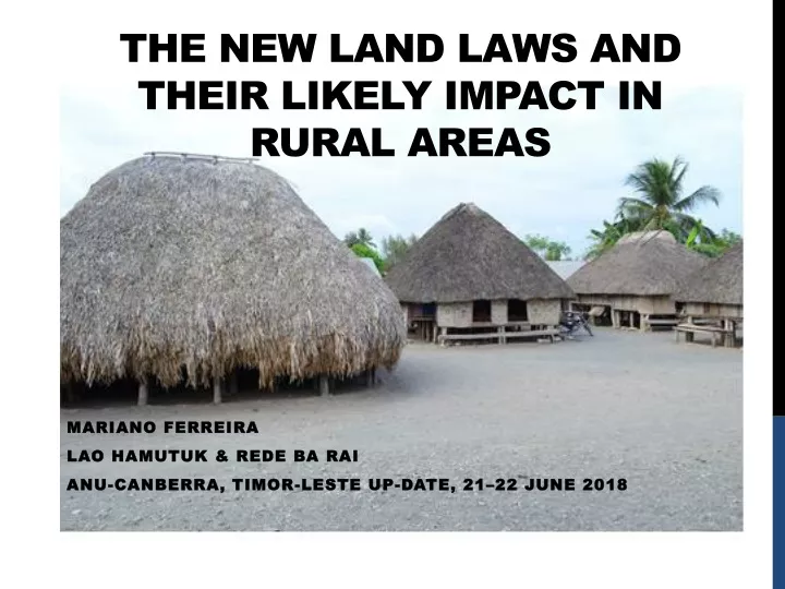 the new land laws and their likely impact in rural areas
