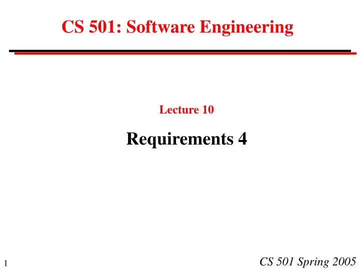 cs 501 software engineering