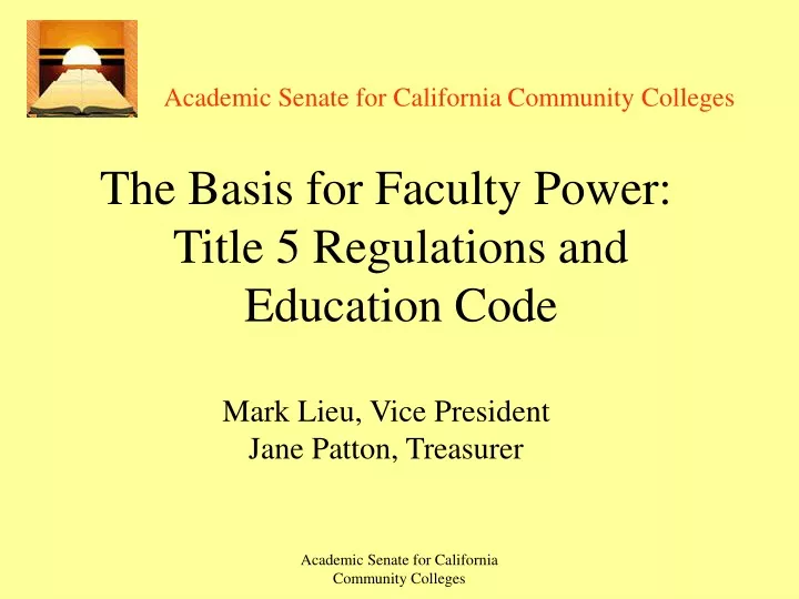 academic senate for california community colleges