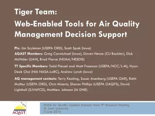 Tiger Team: Web-Enabled Tools for Air Quality Management Decision Support