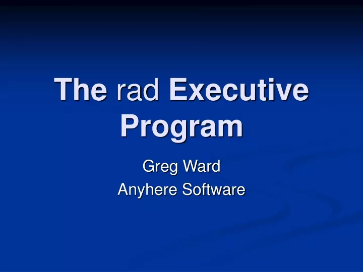 the rad executive program