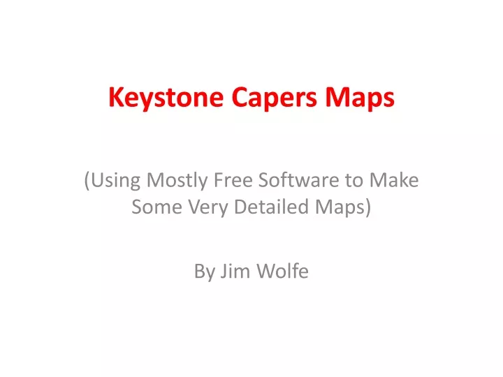 keystone capers maps