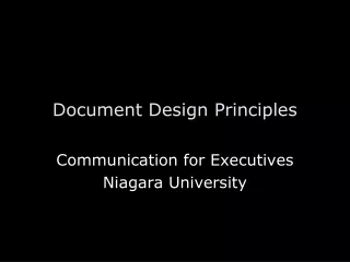 Document Design Principles