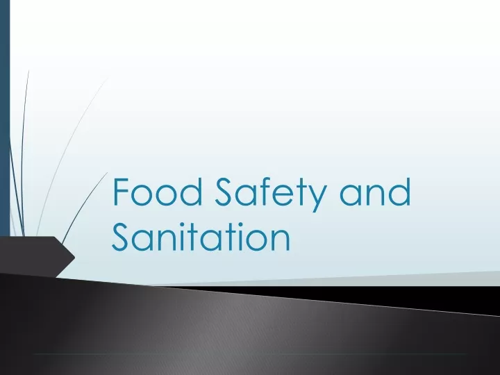 food safety and sanitation