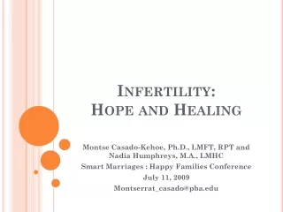 Infertility:  Hope and Healing