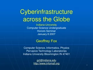 Cyberinfrastructure  across the Globe