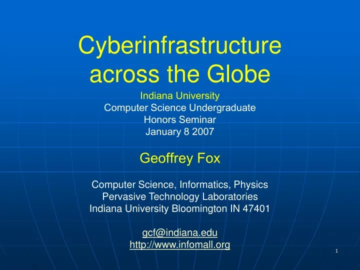 cyberinfrastructure across the globe