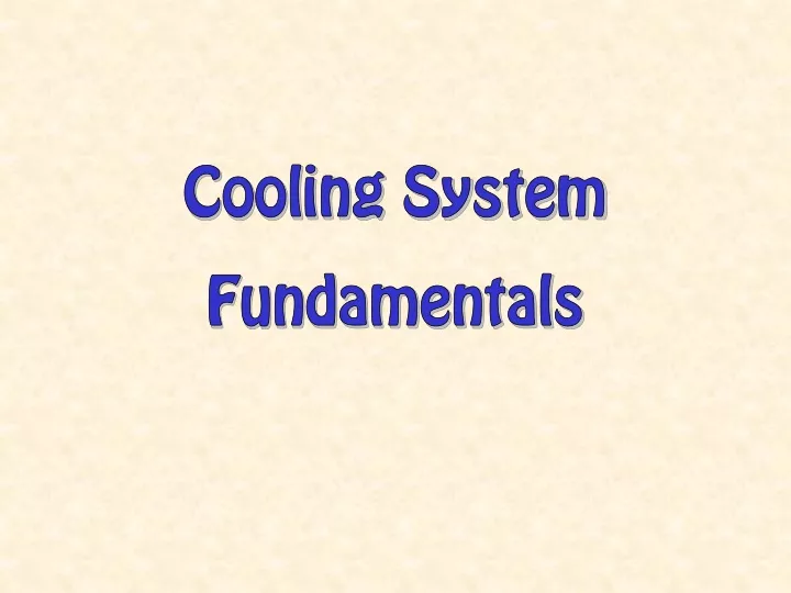 cooling system fundamentals