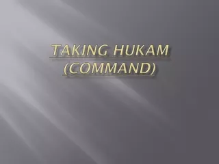 Taking Hukam (Command)