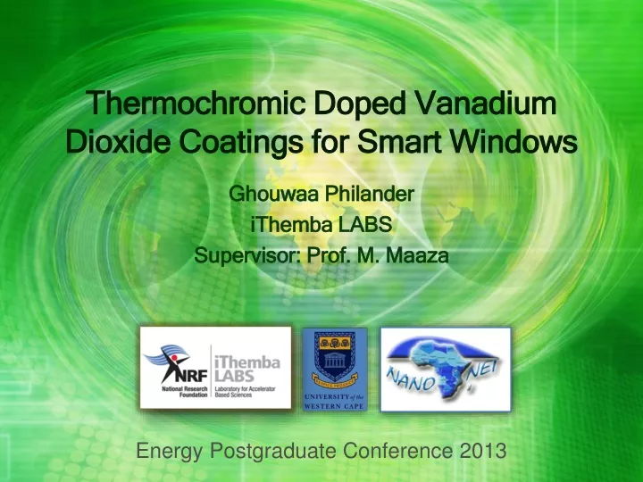 thermochromic doped vanadium dioxide coatings for smart windows