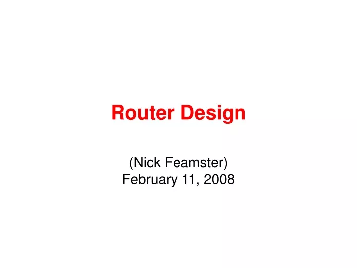 router design