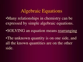 Algebraic Equations