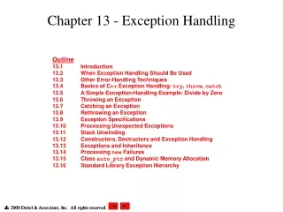 Chapter 13 - Exception Handling