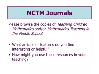 NCTM Journals