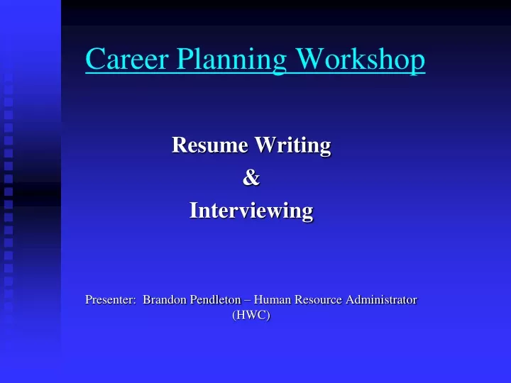 career planning workshop