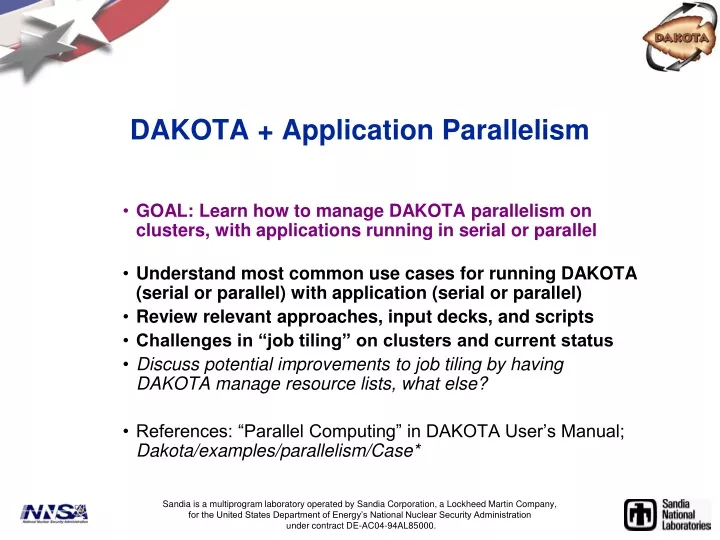 dakota application parallelism