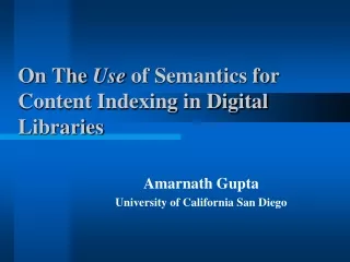 On The  Use  of Semantics for Content Indexing in Digital Libraries