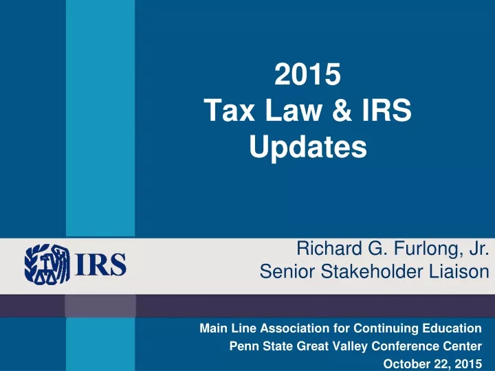 2015 tax law irs updates