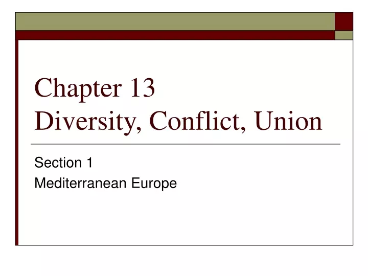 chapter 13 diversity conflict union