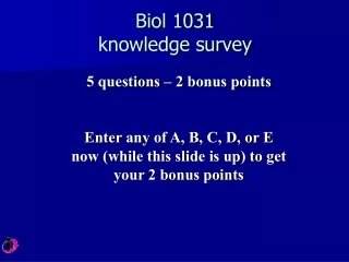 Biol 1031 knowledge survey