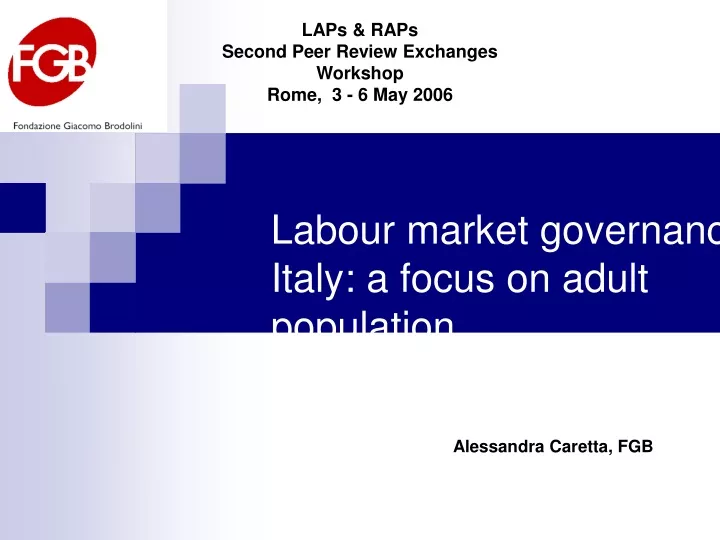 labour market governance in italy a focus on adult population