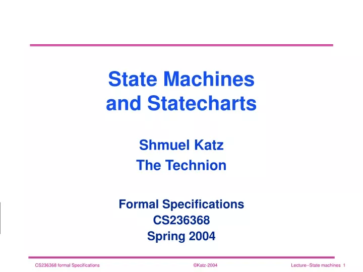 state machines and statecharts