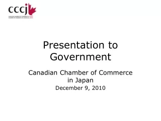 Presentation to Government