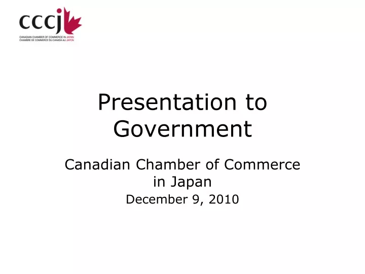 presentation to government
