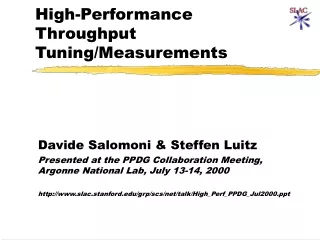 High-Performance Throughput Tuning/Measurements