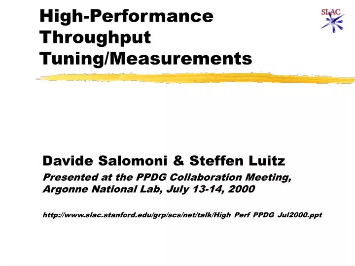 high performance throughput tuning measurements