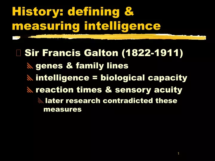 history defining measuring intelligence