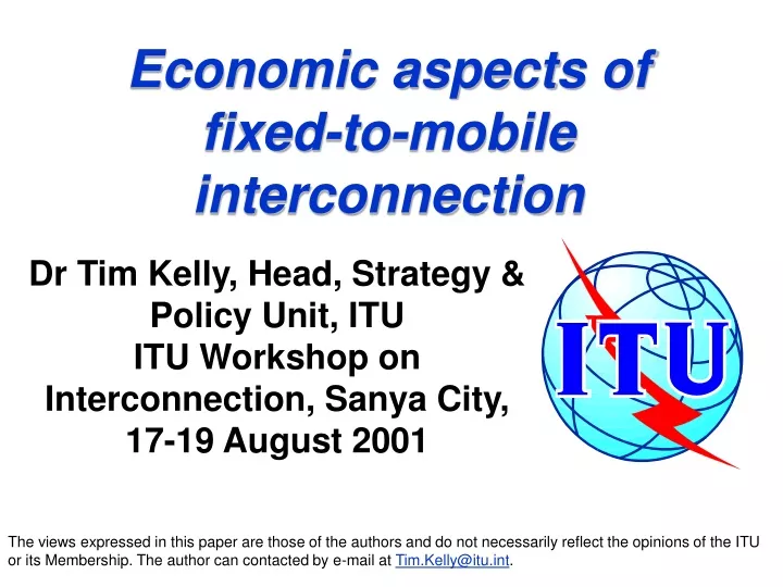 economic aspects of fixed to mobile interconnection