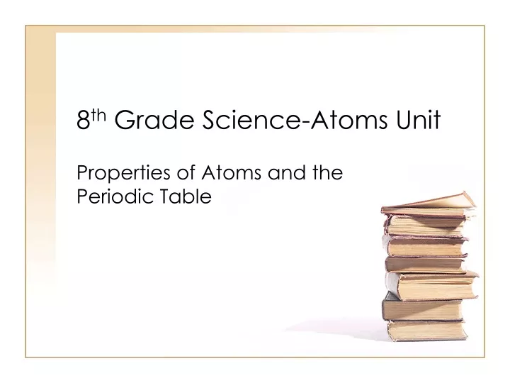 8 th grade science atoms unit