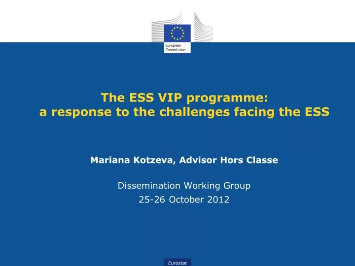 the ess vip programme a response to the challenges facing the ess