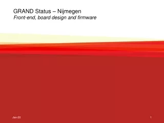 GRAND Status – Nijmegen Front-end, board design  and  firmware