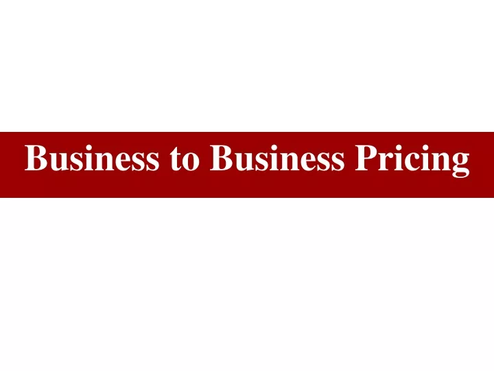 business to business pricing