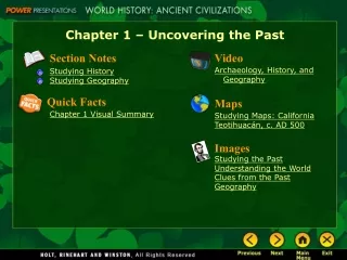 Chapter 1 – Uncovering the Past
