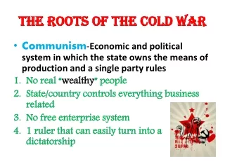 The Roots of the Cold War