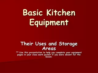 Basic Kitchen Equipment
