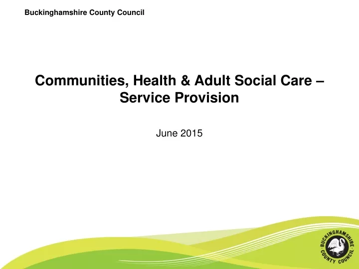 communities health adult social care service provision