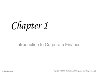 Introduction to Corporate Finance