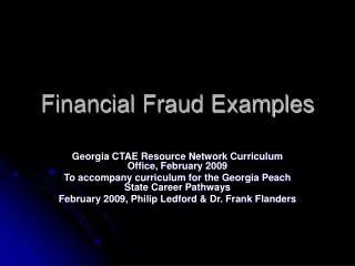 Financial Fraud Examples