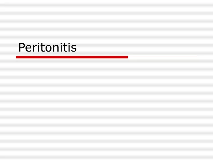 peritonitis