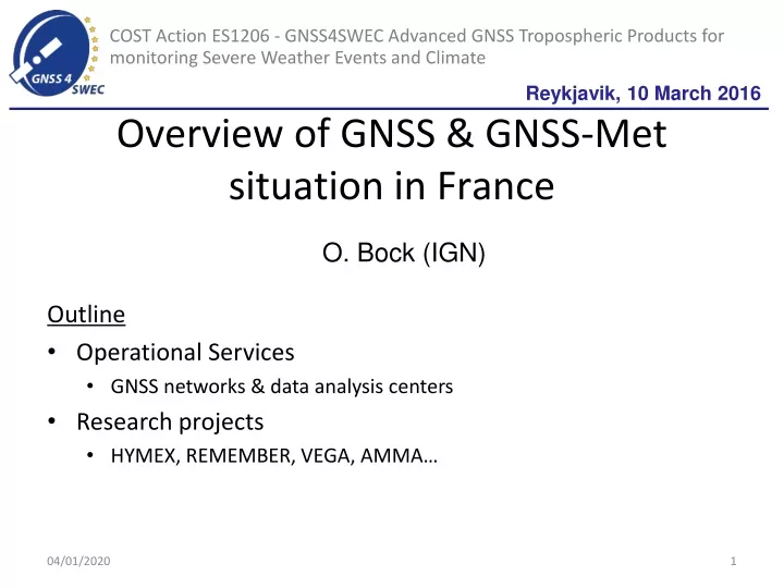 overview of gnss gnss met situation in france