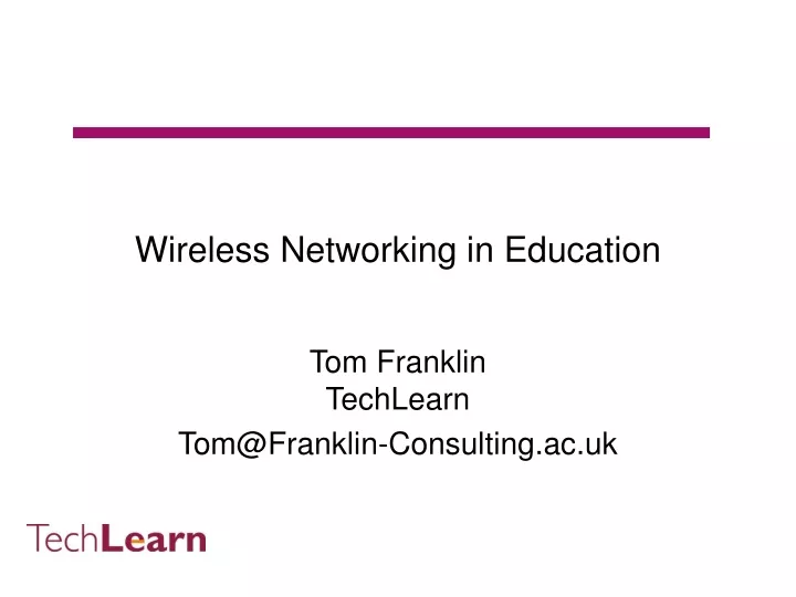 wireless networking in education