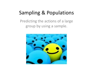 Sampling &amp; Populations