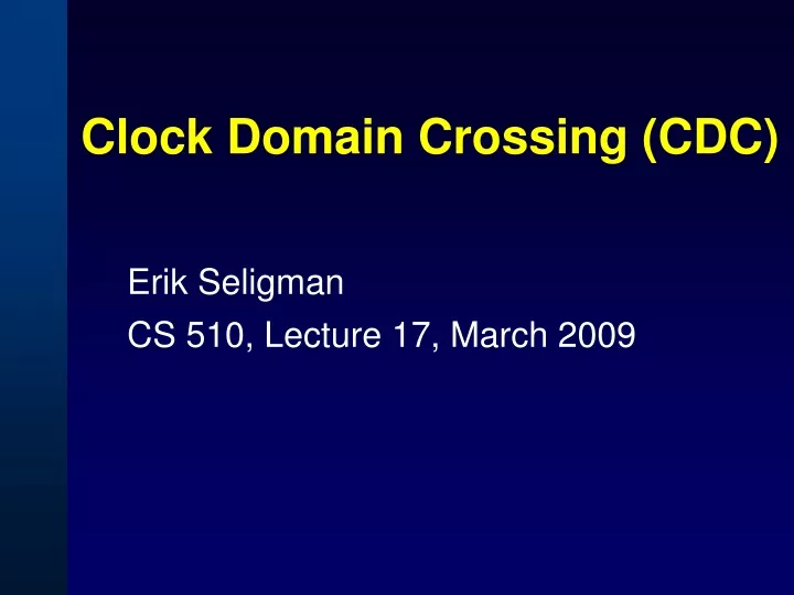 clock domain crossing cdc