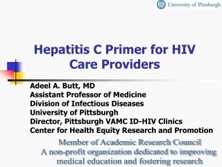 Hepatitis C Primer for HIV Care Providers