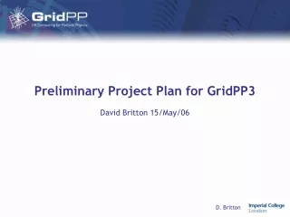 Preliminary Project Plan for GridPP3